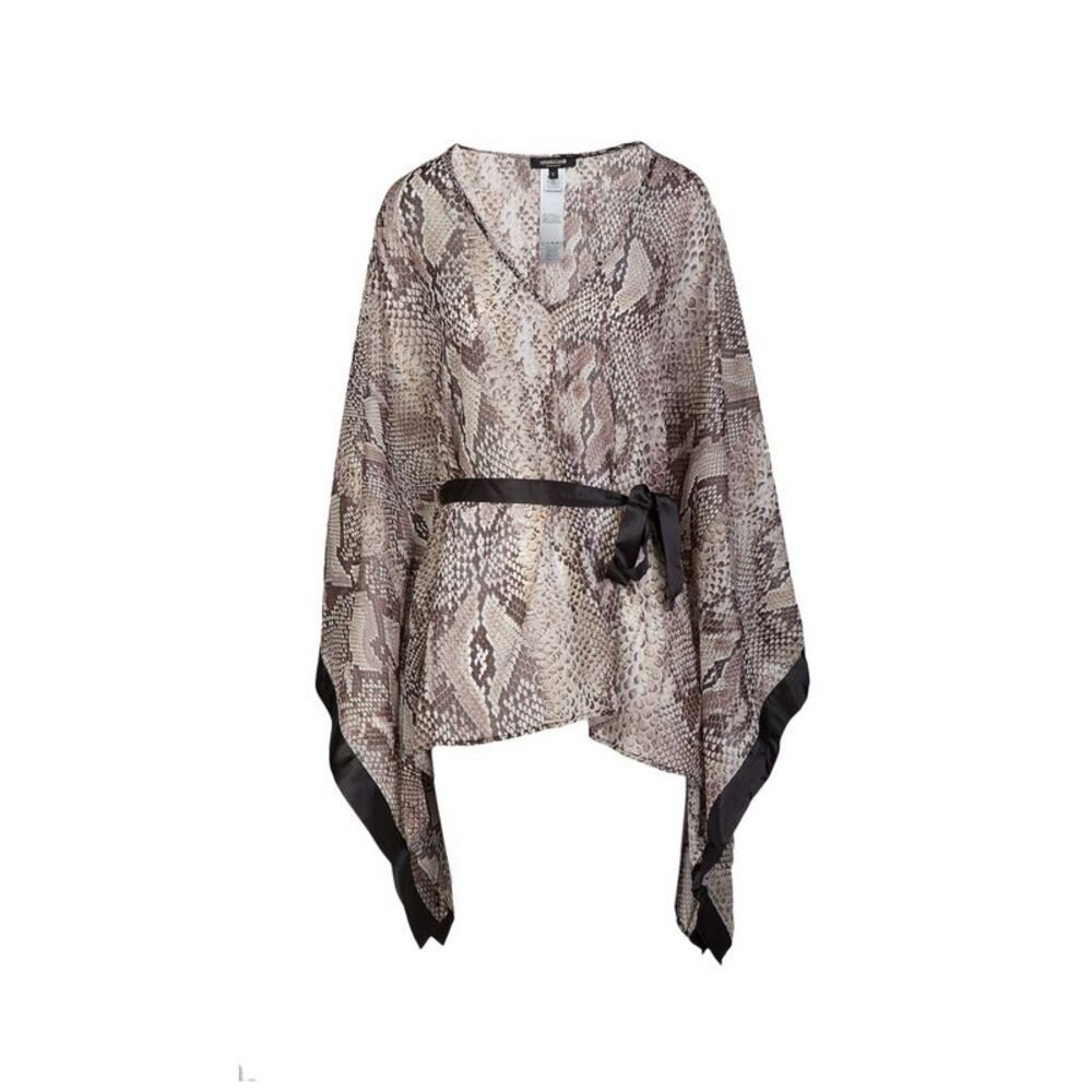 Roberto Cavalli Snake Print Swim Cover-Up with Black Accents